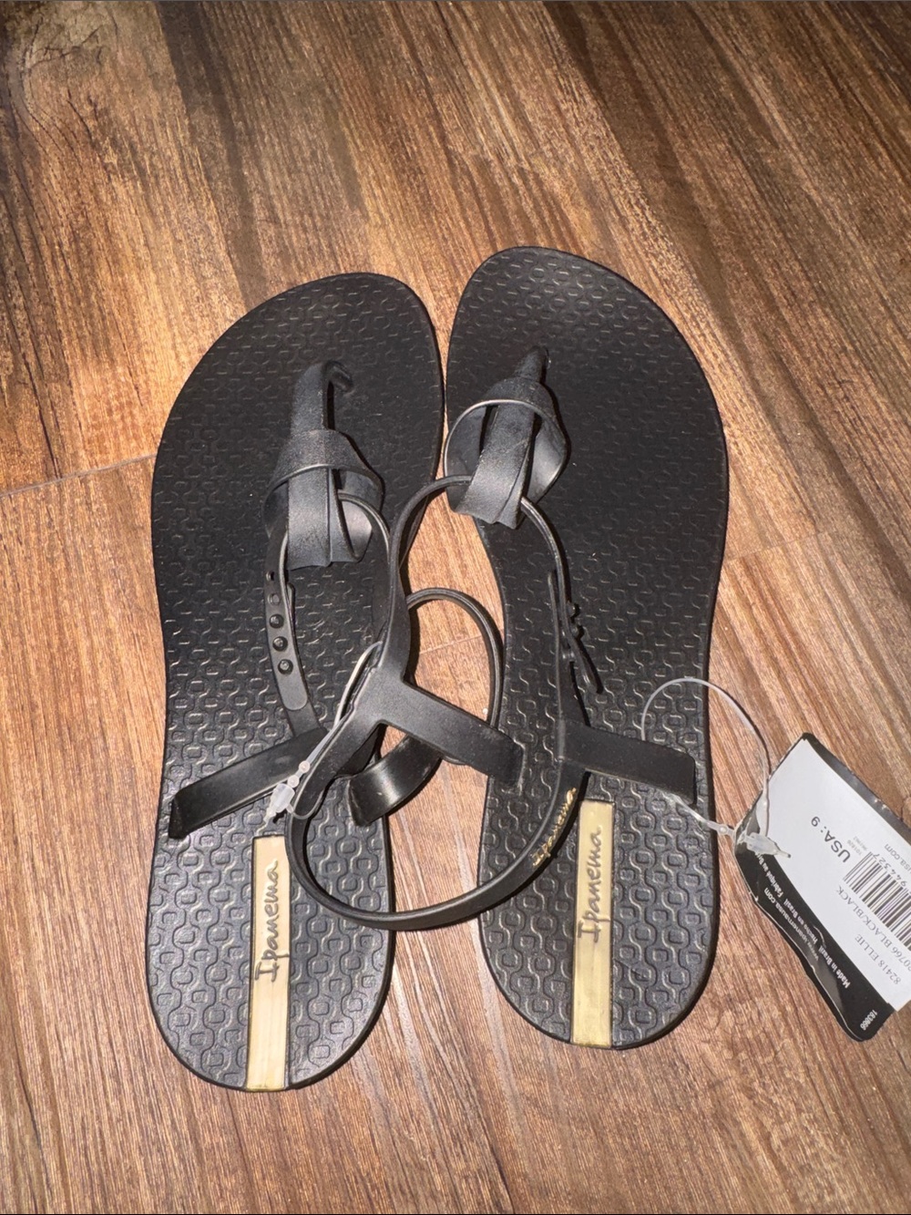 Ipanema Black T-Strap Flat Sandals